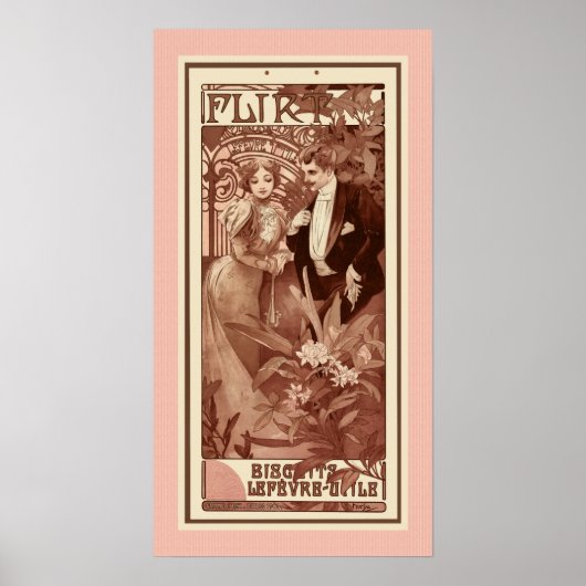 Flirt von Alphons Mucha Poster (Vorne)