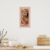 Flirt von Alphons Mucha Poster (Küche)