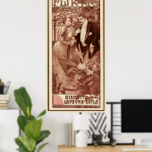 Flirt von Alphons Mucha Poster (Heimbüro)