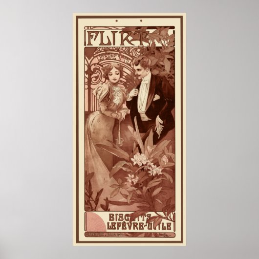 Flirt von Alphons Mucha Poster (Vorne)
