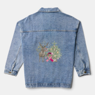 Flirtatiouscher Weihnachtsbaum, Brustkrebs-Bewusst Jeansjacke