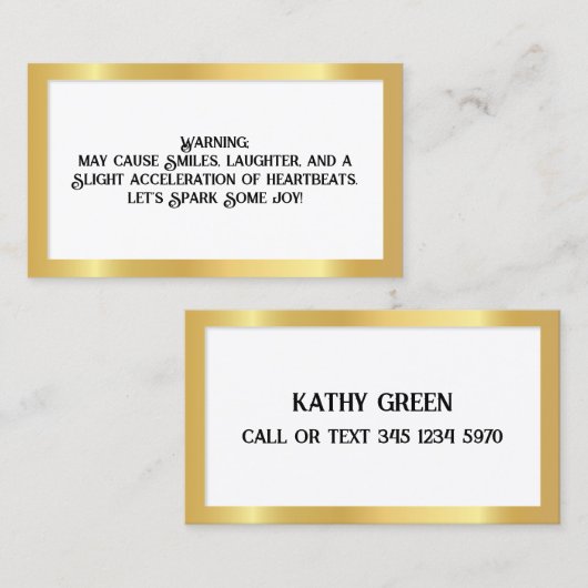 Flirten Telefonnummerkarte (Vorne/Hinten)