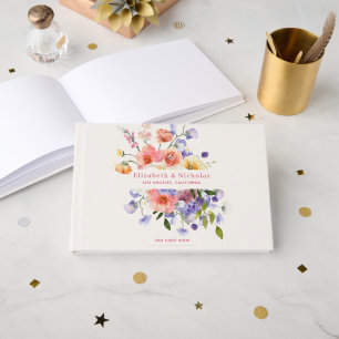 Flirtende Blumenwiese Sommerhochzeit Gästebuch