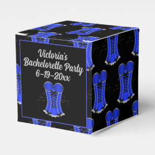 Flirtender blauer Korsett-Würfel Geschenkschachtel