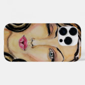 Flirting Woman Funny iPhone Case (Rückseite (Horizontal))