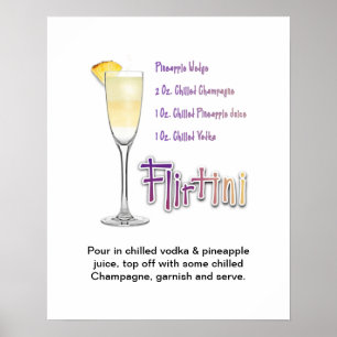 Flirtini-Cocktail-Rezept Kunst 16"x20" Poster