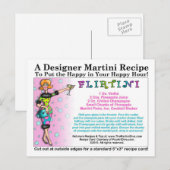 Flirtini Martini Rezept Postkarte (Vorne/Hinten)