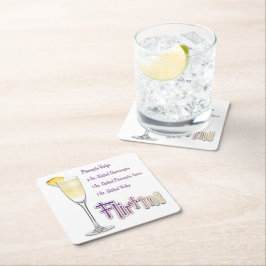 Flirtini Pineapa Mimosa Ein perfektes Wochenende i Rechteckiger Pappuntersetzer