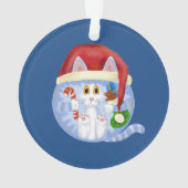 Flitter-Katzen-Weihnachten Ornament (Rückseite)