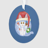 Flitter-Katzen-Weihnachten Ornament (Vorderseite)