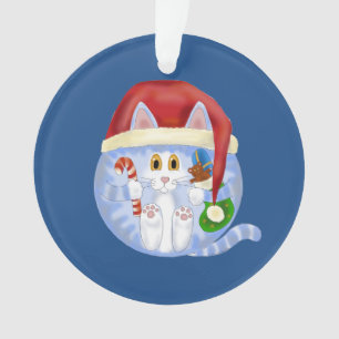 Flitter-Katzen-Weihnachten Ornament
