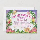 Flitteriffic Pink Magical Fairy Land 3. Geburtstag Einladung (Vorderseite)