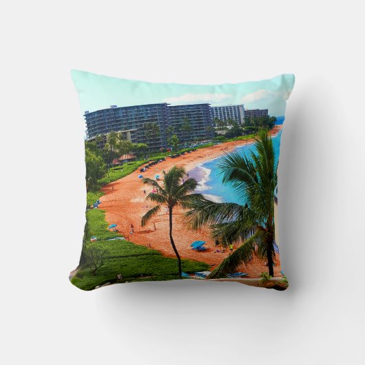 Flitterwochen auf Maui Personalisiert Beach Pillow Kissen (Vorderseite)