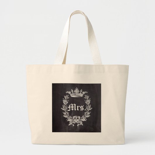 Flitterwochen Brautchalkboard Zukunft Frau. Jumbo Stoffbeutel (Vorne)