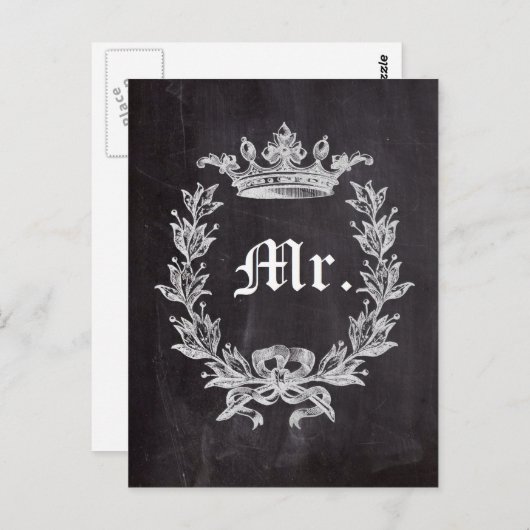 Flitterwochen-Bräutigamtafel-Hochzeit Herr Postkarte (Vorne/Hinten)