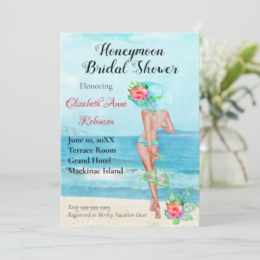 Flitterwochen Brautparty Einladung (Stehend Vorderseite)