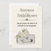 Flitterwochen-Brautparty mit Travel Bag Einladung (Vorne/Hinten)