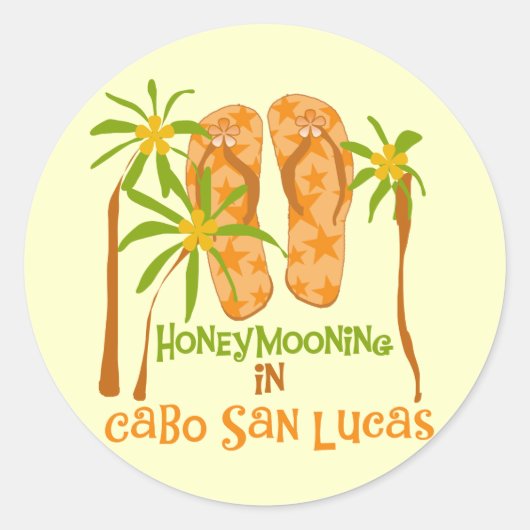 Flitterwochen Cabo San Lucas Tshirts und Geschenke Runder Aufkleber (Vorderseite)