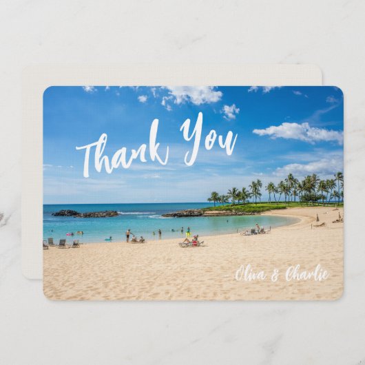 Flitterwochen Danke, Postcard 12x18, Oahu Ko Olina Einladung (Vorne/Hinten)