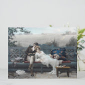 Flitterwochen (Ehemann und Ehefrau auf einer Bank) Karte (Stehend Vorderseite)