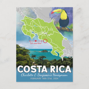 Flitterwochen Erinnerungen Costa Rica Karte
