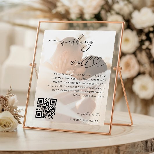 Flitterwochen Fairmond QR Code Wedding Sign Poster