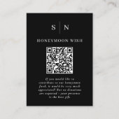 Flitterwochen Fonds | Dunkle schwarze QR-Code-Regi Begleitkarte (Vorderseite)