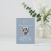 Flitterwochen Fonds | Dusty Blue QR-Code-Geschenkl Begleitkarte (Stehend Vorderseite)