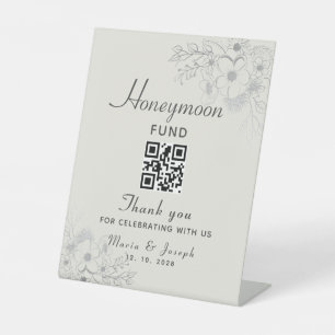 Flitterwochen-Fonds Hochzeits-QR-Code-Schild Sockelschild