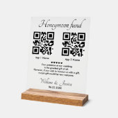 Flitterwochen Fonds mit 2 QR-Code Acrylschild (Winkel)