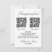 Flitterwochen-Fonds mit 2 QR-Code und Foto Karte (Vorderseite)