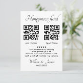 Flitterwochen-Fonds mit 2 QR-Code und Foto Karte (Stehend Vorderseite)