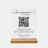 Flitterwochen-Fonds mit QR-Code Acrylschild (Vorderseite)