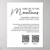 Flitterwochen-Fonds moderner Bargeld-QR-Code Poster (Vorne)