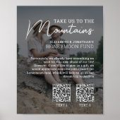 Flitterwochen-Fonds modernes Bargeld-QR-Code-Foto Poster (Vorne)