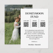 Flitterwochen-Fonds QR-Code-Foto-Beilegerkarte Begleitkarte (Vorne/Hinten)