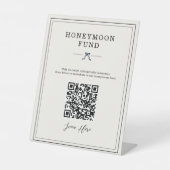 Flitterwochen-Fonds QR-Code Minimal Coquette Hochz Sockelschild (Vorderseite)