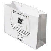 Flitterwochen-Fonds QR-Code scannen Namen hinzufüg Große Geschenktüte (Rückseite Schrägansicht)