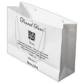 Flitterwochen-Fonds QR-Code scannen Namen hinzufüg Große Geschenktüte (Vorderseite Schrägansicht)
