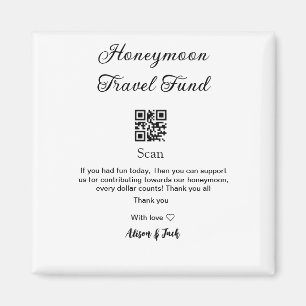 Flitterwochen-Fonds QR-Code scannen Namen hinzufüg Magnet