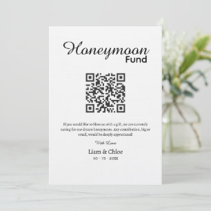 Flitterwochen-Fonds-QR-Code-Schild, Benutzerdefini Einladung