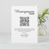 Flitterwochen Fonds QR-Code Schild, Hochzeit Flitt Einladung (Stehend Vorderseite)