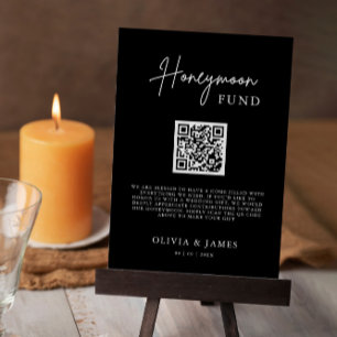 Flitterwochen-Fonds-QR-Code-Schild, Hochzeits-Flit Einladung