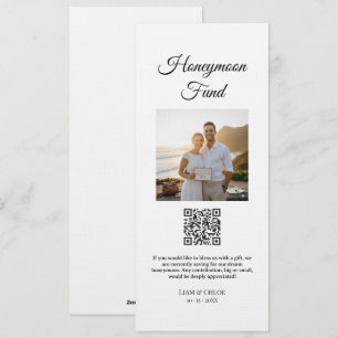 Flitterwochen-Fonds QR-Code-Schild, Hochzeitsgesch Einladung