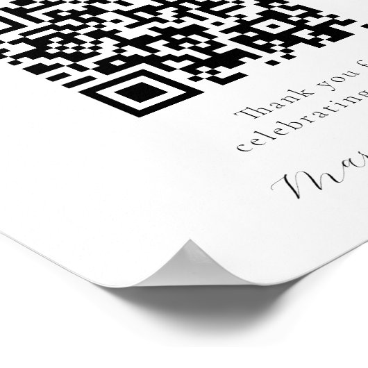 Flitterwochen-Fonds QR-Code-Schild Poster (Ecke)
