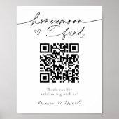Flitterwochen-Fonds QR-Code-Schild Poster (Vorne)