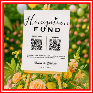 Flitterwochen-Fonds QR Moderne Flitterwochen-Wunsc Poster