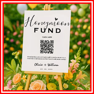 Flitterwochen-Fonds QR Moderne Flitterwochen-Wunsc Poster