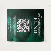 Flitterwochen-Fonds QR Smaragdgrüner Hintergrund Wandteppich (Vorderseite (Horizontal))