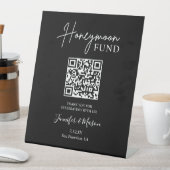 Flitterwochen Fonds Schild, QR Code Flitterwochen Sockelschild (In Situ)